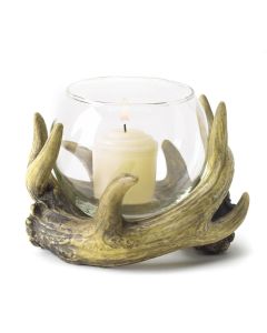 RUSTIC ANTLER CANDLEHOLDER